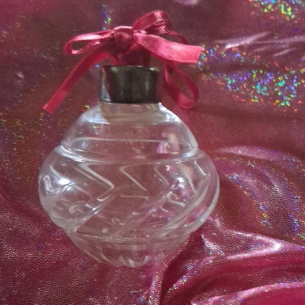 Elegant Vintage Crystal Ornament with Red Ribbon
